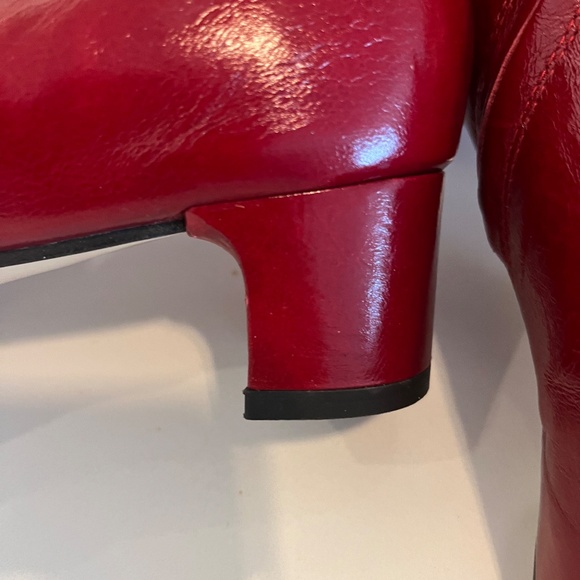Red leather ankle boots - Picture 7 of 11